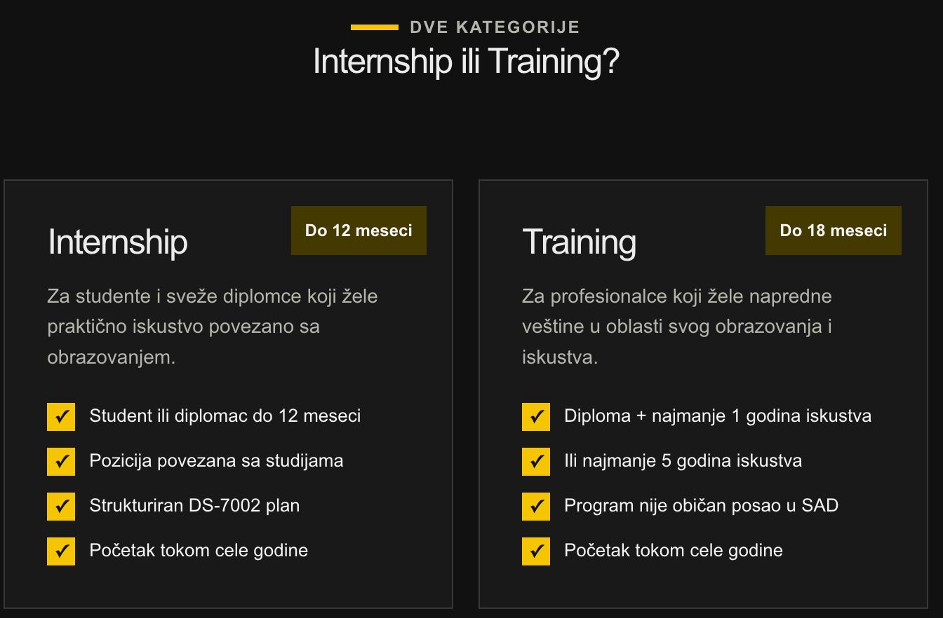 internship trainee program USA